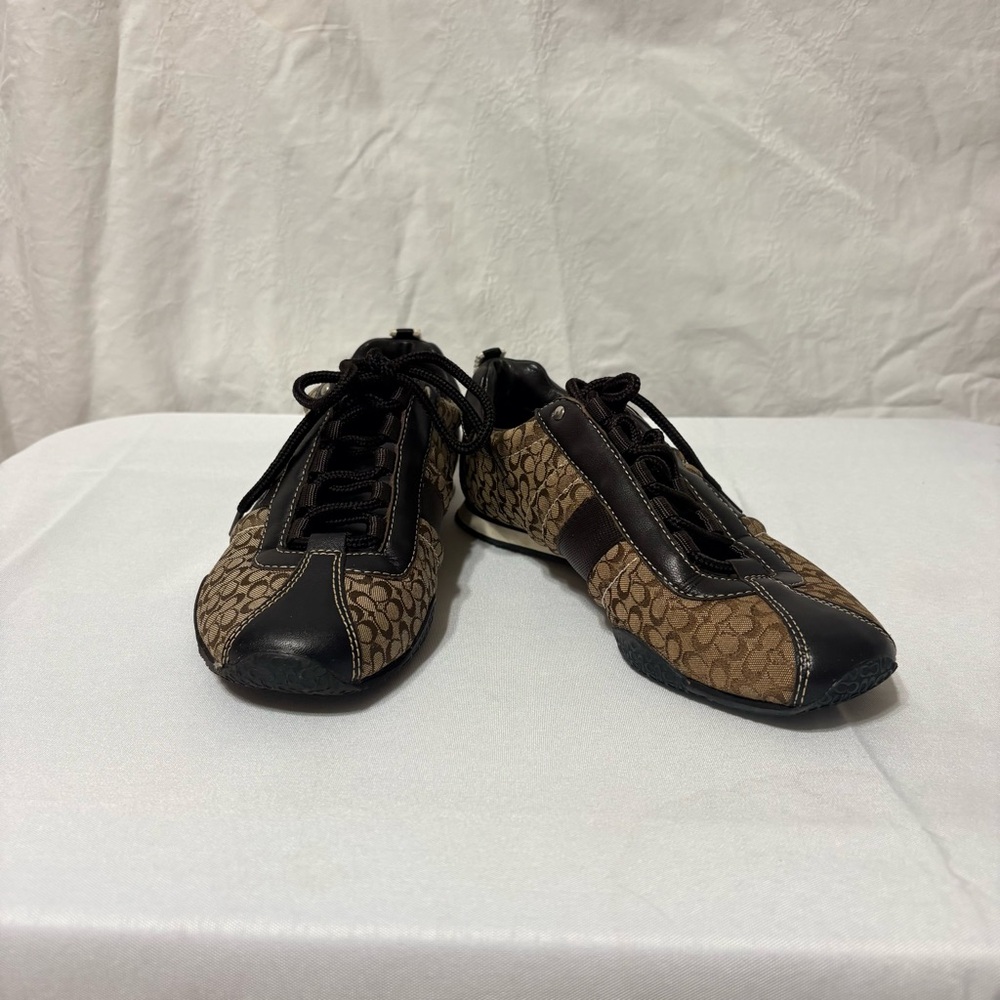 Coach Kelson/Kelsiralso signature jacquard and leather athletic sneakers